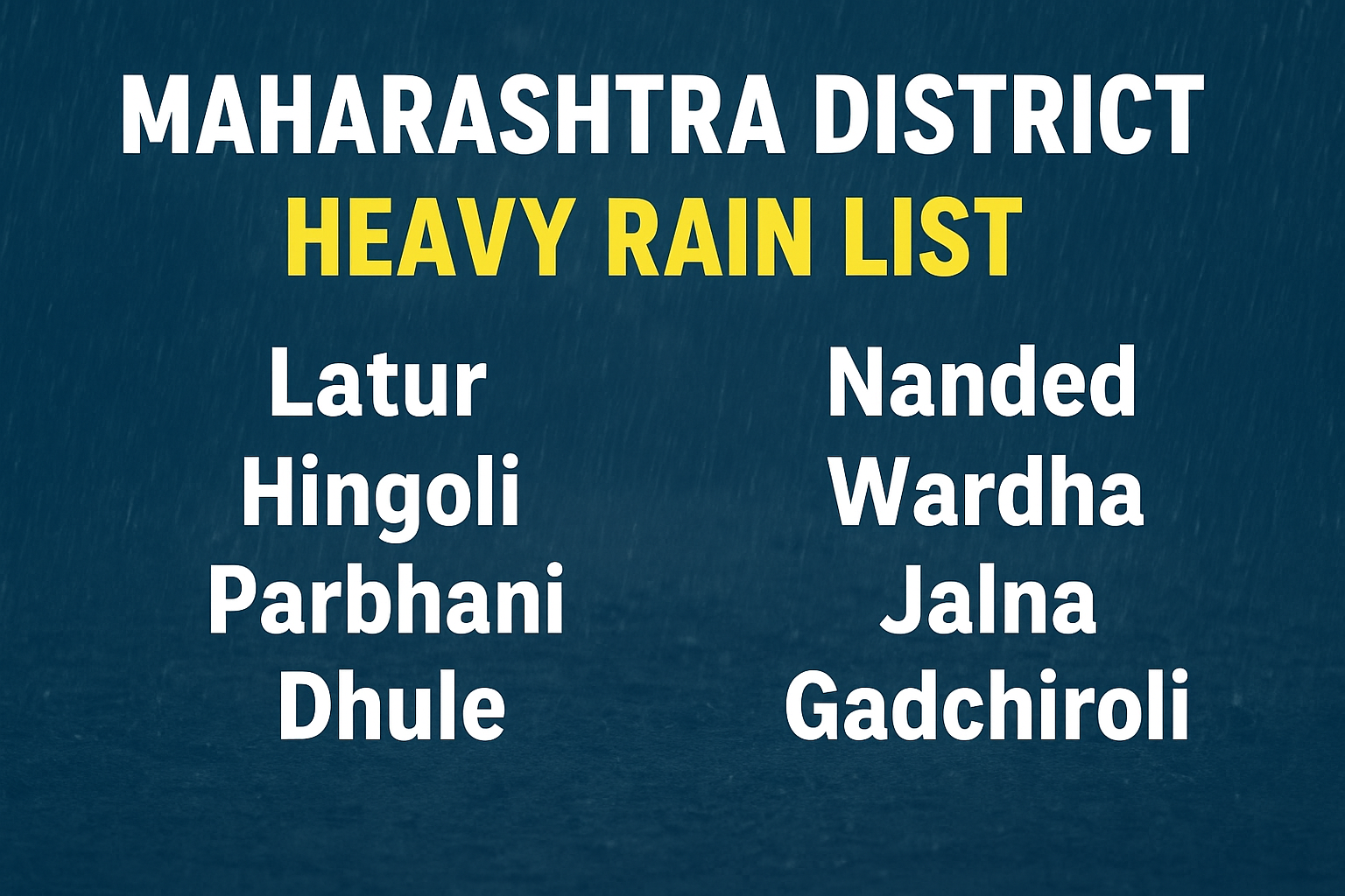 maharashtra district heavy rain list : महाराष्ट्रात कोणत्या जिल्यात सर्वाधिक पाऊस झाला?